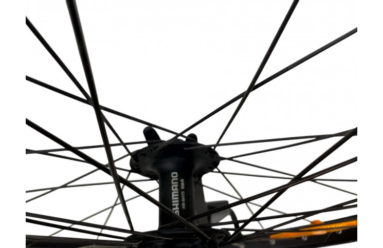 Колесо переднее 26, обод AlexRims DM24 559x18 FV, втулка SHIMANO HB-M485, дисковые тормоза (6 болтов) под эксцентрик 36 спицы (нержавейка) Черные