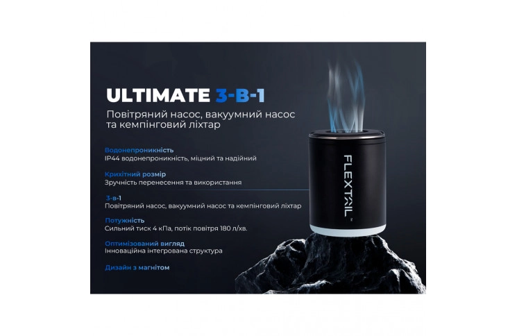 Насос-ліхтар кемпінговий Flextail Tiny Pump 2X, білий