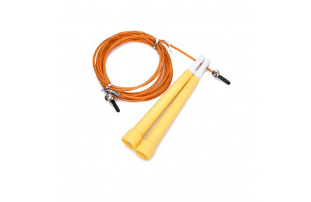 Скакалка скоростная MS 3765(Yellow) 290 см, ручка пластик, веревка резина+металл