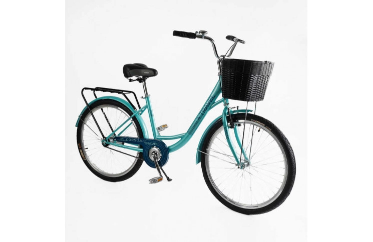 Велосипед міський Corso TRAVEL 26" TL-26417 + КОШИК, сталь 16.5"